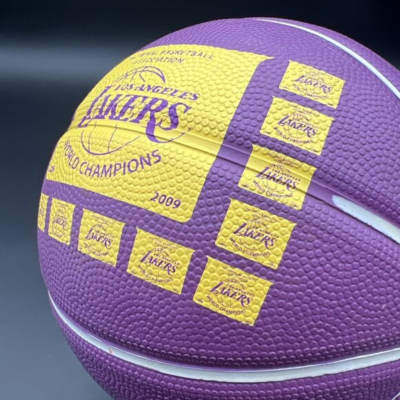 Vtg Spalding/LA LAKERS NBA Souvenir/Kid Toy Mini 7" Basketball; Purple/Yellow - Picture 8 of 11